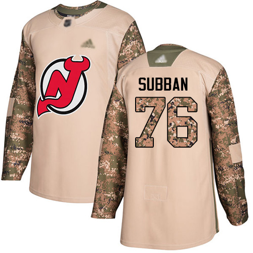 Adidas Devils #76 P.K. Subban Camo Authentic 2017 Veterans Day Stitched Youth NHL Jersey